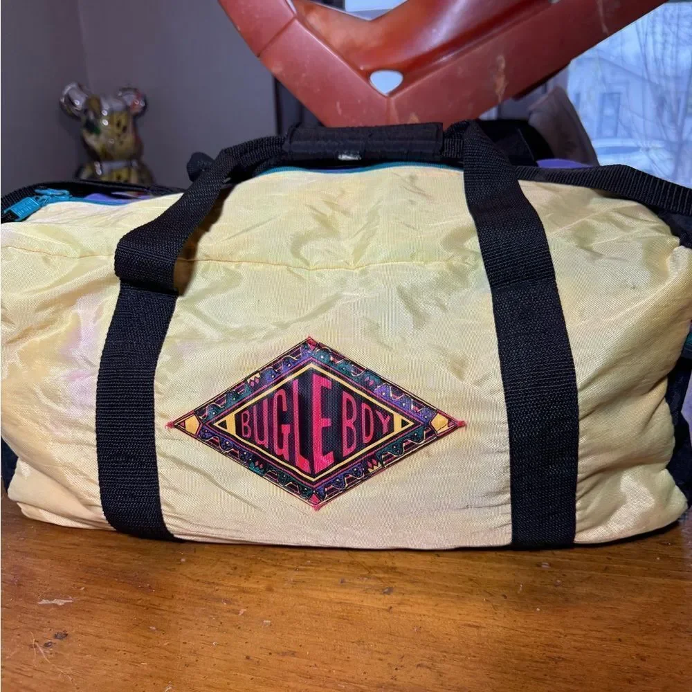 Vintage Bugle Boy Two Tone Duffle Bag
